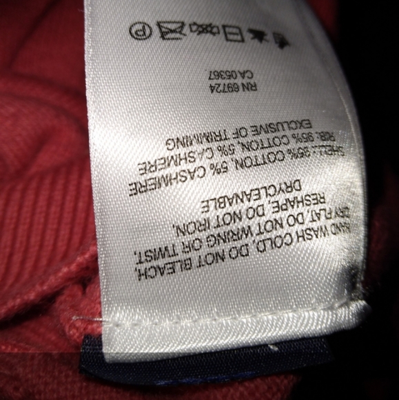 Columbia reddish_orange Cashmere blend Classic Pullover V-Neck Sweater - Picture 3 of 4